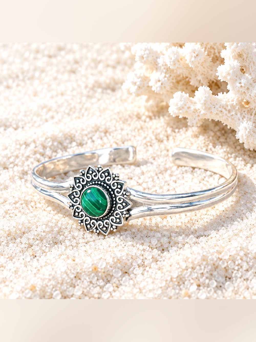 NEW! Malachite & Sterling Silver Bracelet